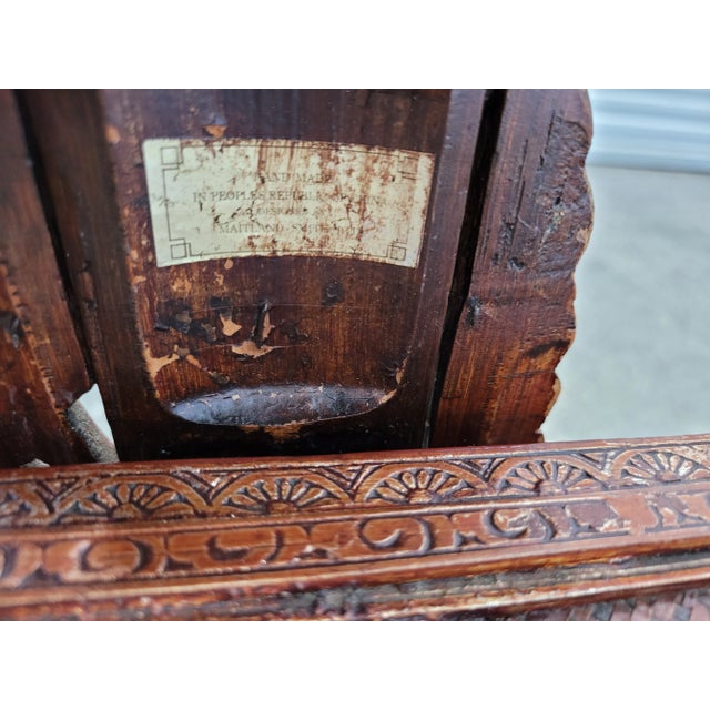 Enormous Vintage Maitland Smith Chinese Woven Basket Coffee Table For Sale - Image 11 of 12