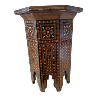 Moroccan Marquetry Side Table For Sale