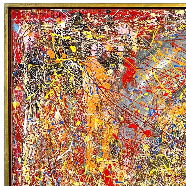 Inspired by the work of Jackson Pollack - this was the first painting ever crafted by the artist who is in his late...