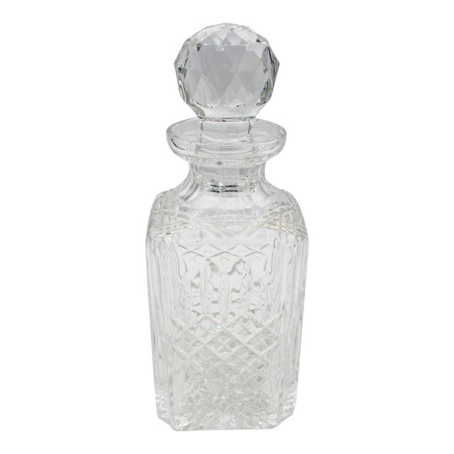 Circa 1900 Anglo-Irish Square Shaped Decanter With Stopper For Sale