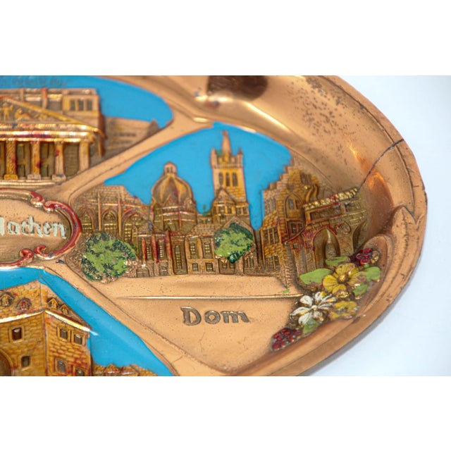 Hand-Painted Copper Plates, German Souvenir, Arts and Crafts Style For Sale - Image 11 of 15