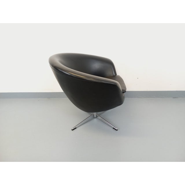 Vintage Scandinavian Swivel Chair in Imitation Leather and Chrome, 1970s For Sale - Image 12 of 16