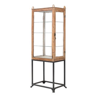 19th Century French Wooden Display Case On Metal Base For Sale