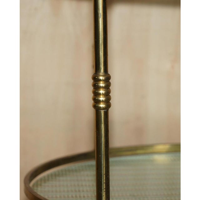 Art Deco Frosted Glass & Polished Brass Drinks Trolley, 1920s For Sale - Image 6 of 15