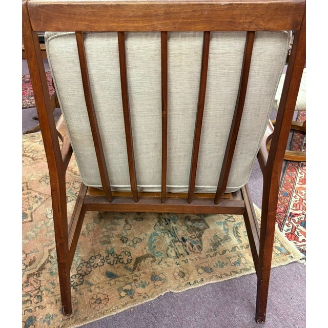 Mid Century Danish Style Walnut High Back Lounge Chair For Sale In New York - Image 6 of 10
