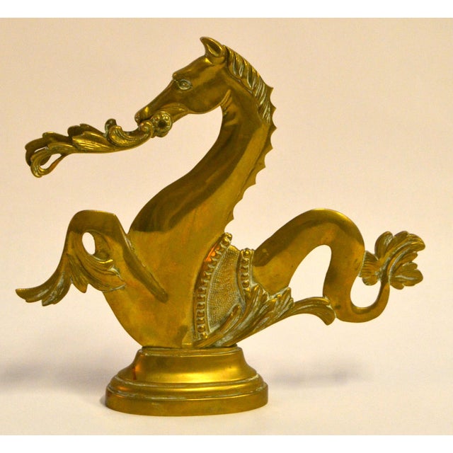 1950 Venetian Brass Gondola Mythical Seahorse Animal Sculpture Figurine Oar Lock For Sale - Image 15 of 15