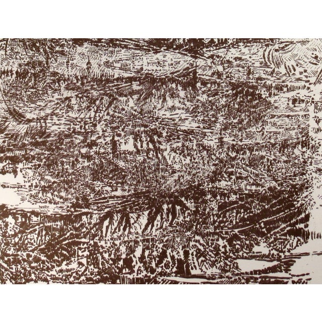 Expressionism Francois Rouan Paysage C. 1980 Original Print For Sale - Image 3 of 6