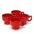 Vintage High Gloss Engine Red Ceramic Mugs - Set of 4 For Sale - Image 4 of 7