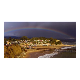 Rainbow Over Capitola Village, Santa Cruz - Colored Photograph by John F. Hunter For Sale