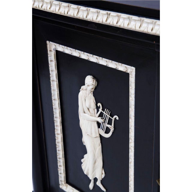 Wood Fine Carved and Ebonized Bar Cabinet, 1920s For Sale - Image 7 of 18