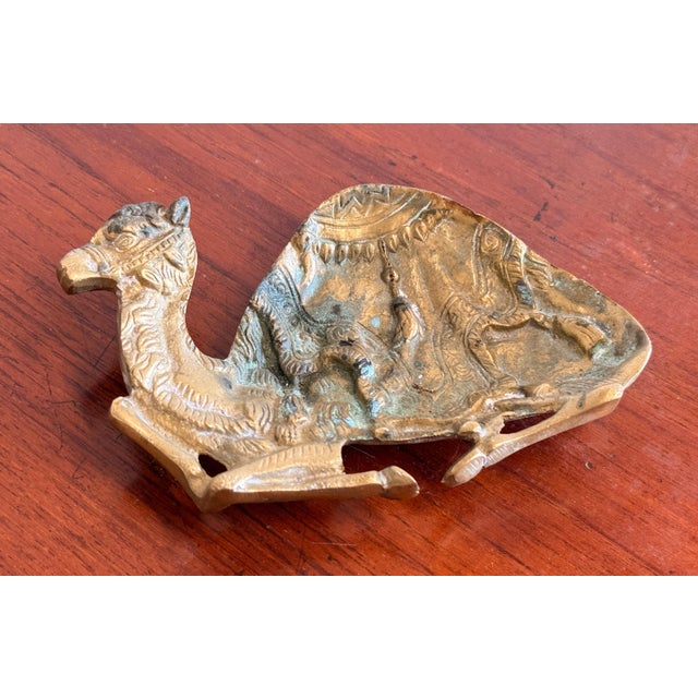Vintage Solid Brass Camel Dish / Change Tray For Sale - Image 4 of 5