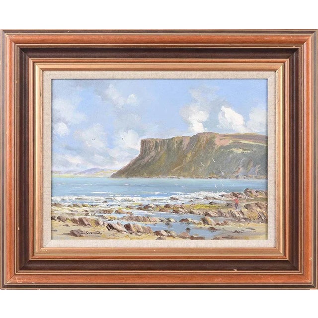 Mid 20th Century Vintage Coastal Mountain Cliff Beach Scene Northern Ireland by 20th Century Irish Artist, 1975 Circa For Sale - Image 5 of 5