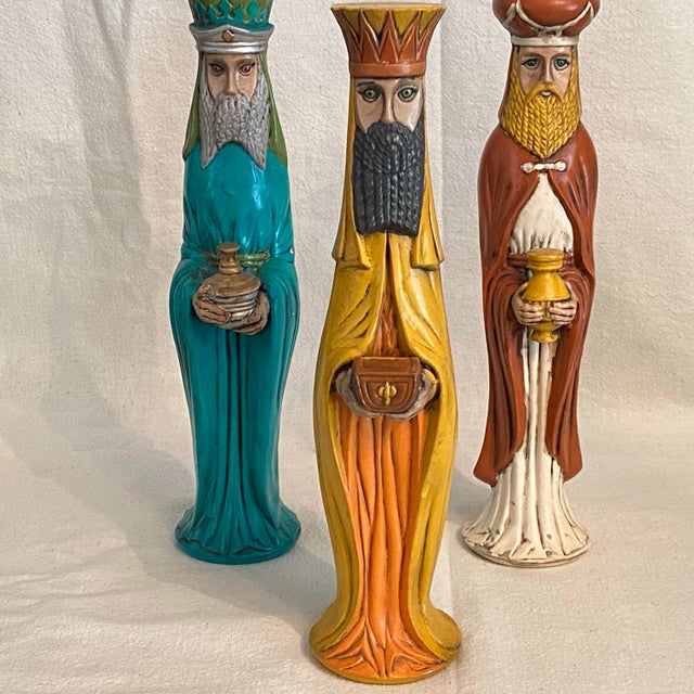 1970s Hand Painted Ceramic Figures of the Three Wise Men - Set of 3 For Sale - Image 5 of 11