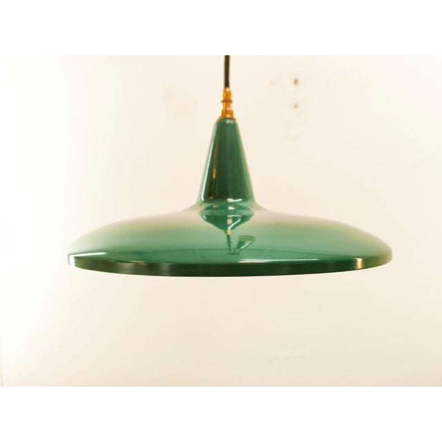 Vintage Metal Pull-Down Suspension Lamp For Sale - Image 10 of 17