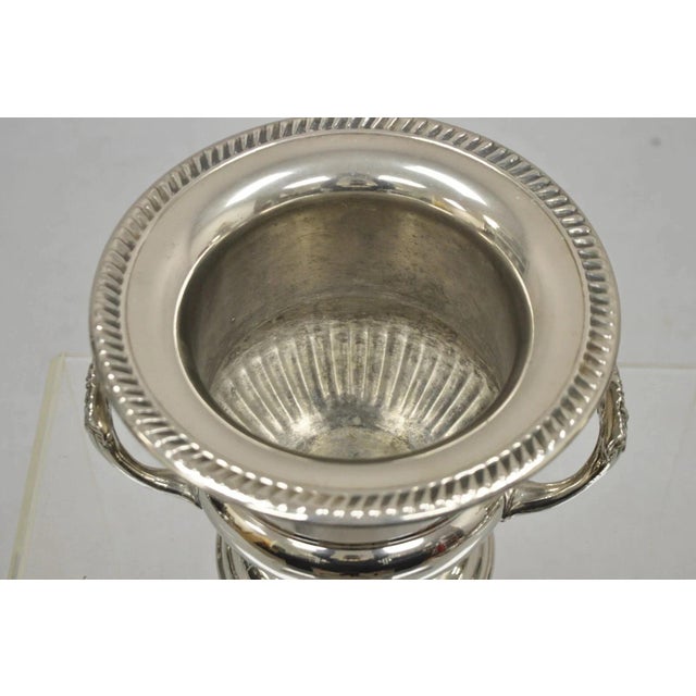 Silver Vintage Regency Style Silver Plated Trophy Cup Urn Champagne Chiller Ice Bucket For Sale - Image 8 of 11