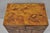 English Vintage Italian Olive Wood Veneer Campaign Chest of Drawers Cabinet Side Table For Sale - Image 3 of 18