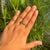 14k Gold Emerald Diamond Alternate Half Band for Wedding Ring Size 7 For Sale - Image 9 of 17