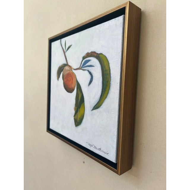 Realism “Is That All" Contemporary Impressionist Still Life (Includes Frame) of Peach Branch by Mill Valley Artist Mary Anne McKernie For Sale - Image 3 of 8