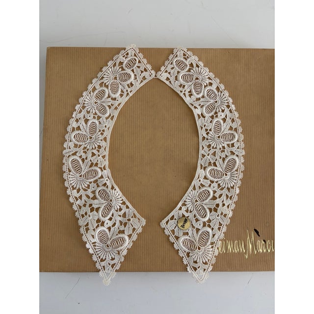 Vintage Handmade Brugge Belgian Lace Collar Collection With Lace Cravat in Original Neiman Marcus Box – Set of 5 For Sale - Image 15 of 17