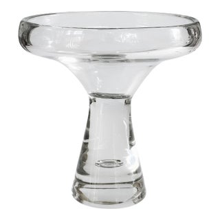 Mid-Century Modern Heavy Orrefors Standing Fruit Bowl Signed 5.9 LBS C1940s For Sale