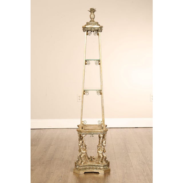 Figural Monkey Form Gilt Metal Obelisk Étagère For Sale - Image 18 of 18