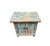 Rustic 16.25" Distressed Light Blue 2 Doors End Table Nightstand Chest For Sale - Image 3 of 6