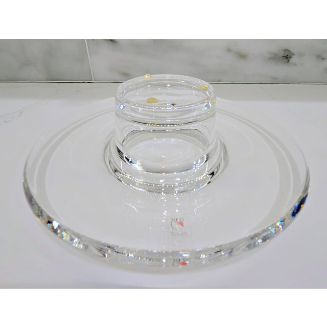 Late 20th Century Colle Italian 24% Lead Crystal Low Disc Decorative Bowl For Sale - Image 5 of 8