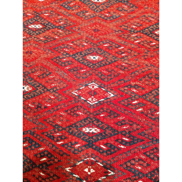 Tribal Vintage Turkmen Yomut Soumak Tribal Rug, Handwoven Wool, Allover Geometric Pattern, 6x12 For Sale - Image 3 of 10