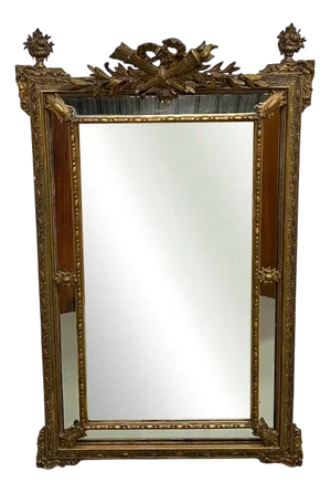 Large Antique Pediment Mirror