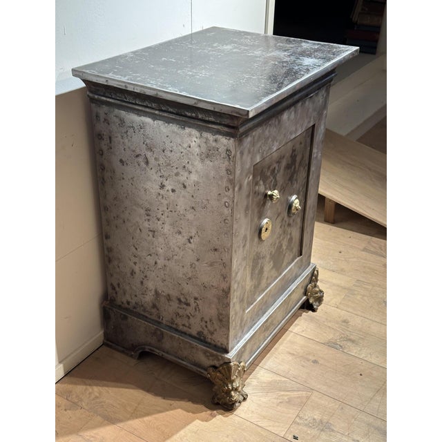 Silver Antique Iron Safe, 1890s For Sale - Image 8 of 18