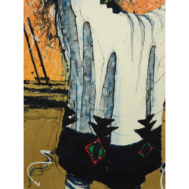 Larry Fodor "Crow Mother Kachina St II" Original Hand Signed Color Lithograph For Sale - Image 4 of 6