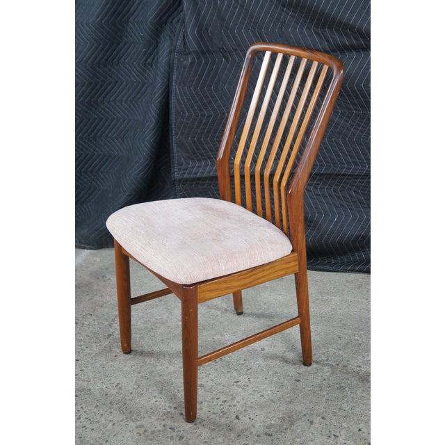 1980s 1980s Set of 8 Otmar Danish Scandinavian Modern Teak Slat Back Dining Chairs MCM For Sale - Image 5 of 13