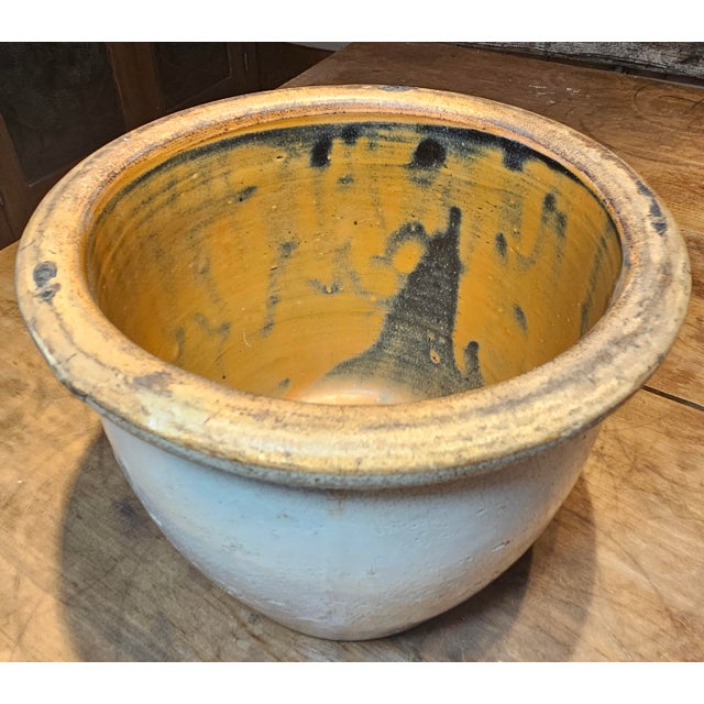 Ceramic Antique Stoneware Salt-Glazed Crock For Sale - Image 7 of 10