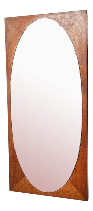Mid-Century Wall Mirror with Wooden Frame, 1950s