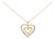 Gold Vermeil Diamond Accent Double Heart Pendant Necklace For Sale