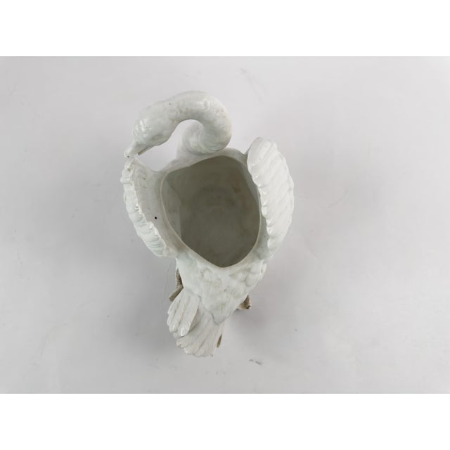 Antique White Bisque Porcelain Swan Planter – Sculptural Jardinière For Sale - Image 10 of 12