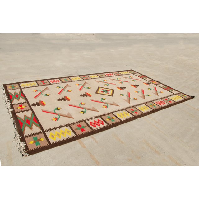 Mid-Century Modern Large Vintage Modern Kilim Rug, 1970s For Sale - Image 3 of 16