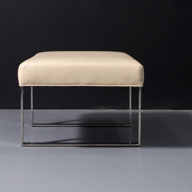2000 - 2009 Leather and Chrome Bench by Kravet Furniture For Sale - Image 5 of 6
