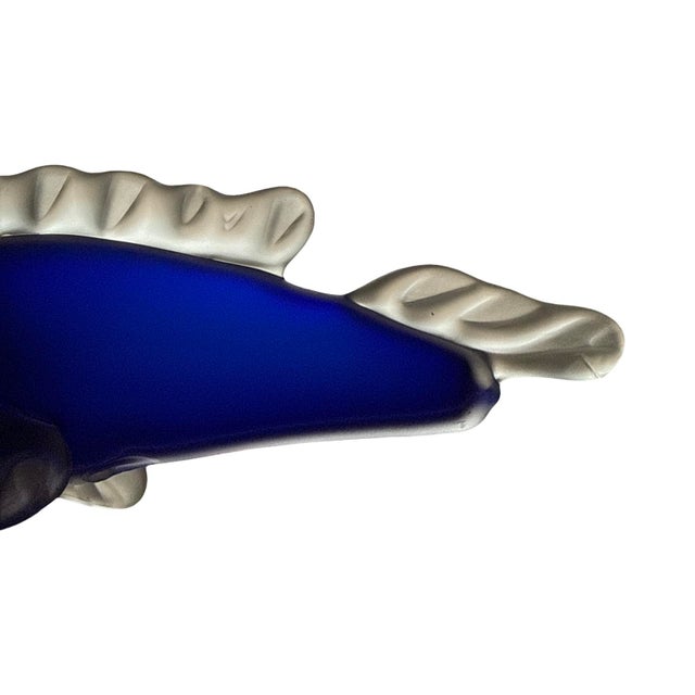 Glass Maytum Studios Signed Cobalt Blue Art Glass Fish Sculpture, 2002 For Sale - Image 7 of 11