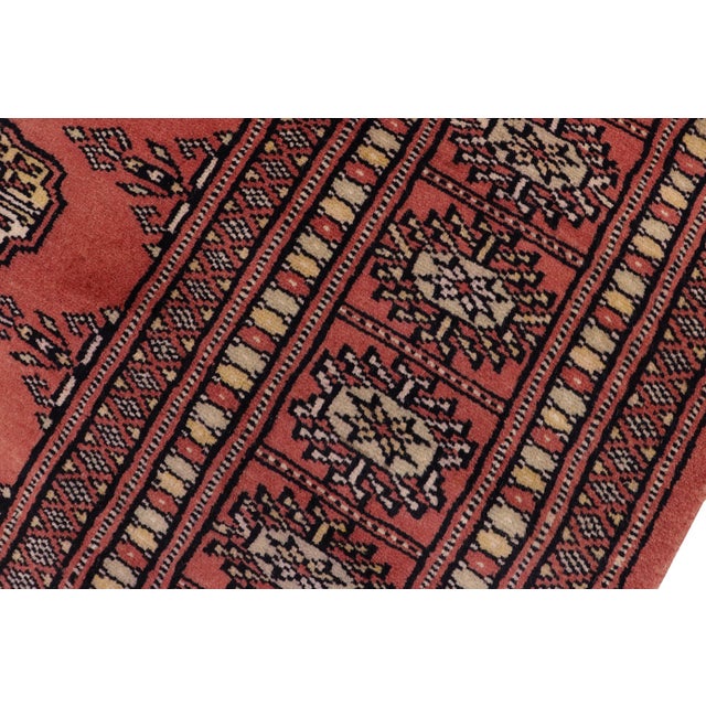 1990s Southwestern Bokhara Desirae Pink Green Hand Knotted Rug For Sale - Image 5 of 9
