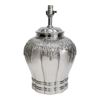 1940’s Large French Mercury Glass Table Lamp For Sale