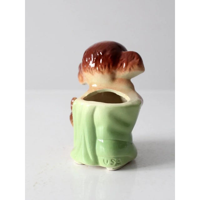 1940s Vintage Shawnee Pottery Puppy Planter Vase For Sale - Image 5 of 10