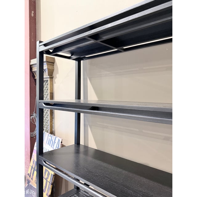Arhaus Arhaus Brock Dark Twilight Ash Wood Open Bookcase Cabinet For Sale - Image 4 of 10