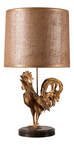 Italian Metal Art Rooster Lamp, C.1960s