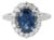 18k White Gold Natural Sapphire and Diamond Ring, Size 6.5 For Sale