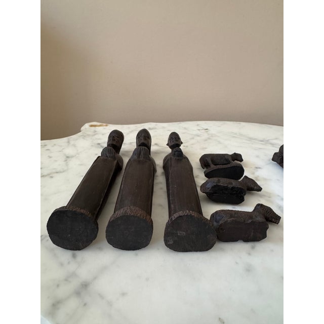 African Nativity Set: Ebony. 11 Pcs. For Sale - Image 3 of 7