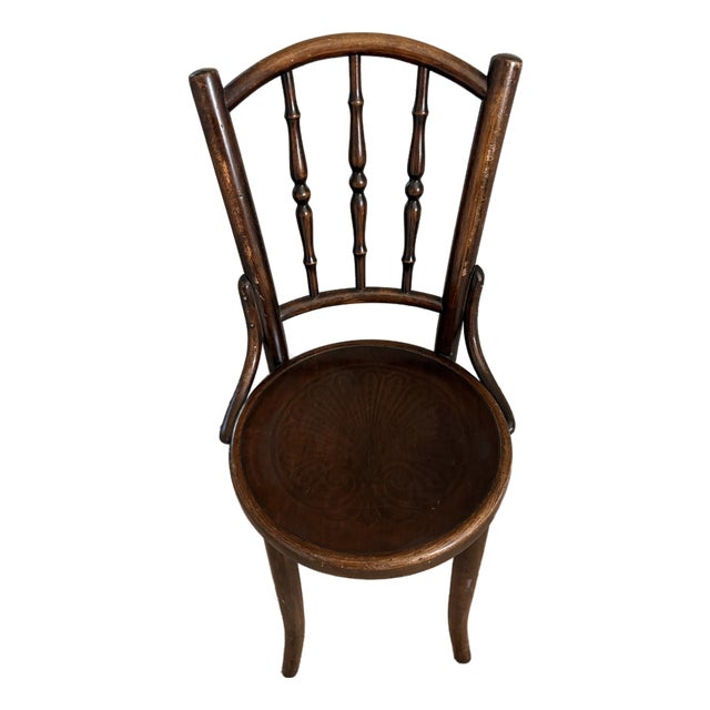 Vintage 1920s Thonet Parisian Cafe Wood Chair For Sale