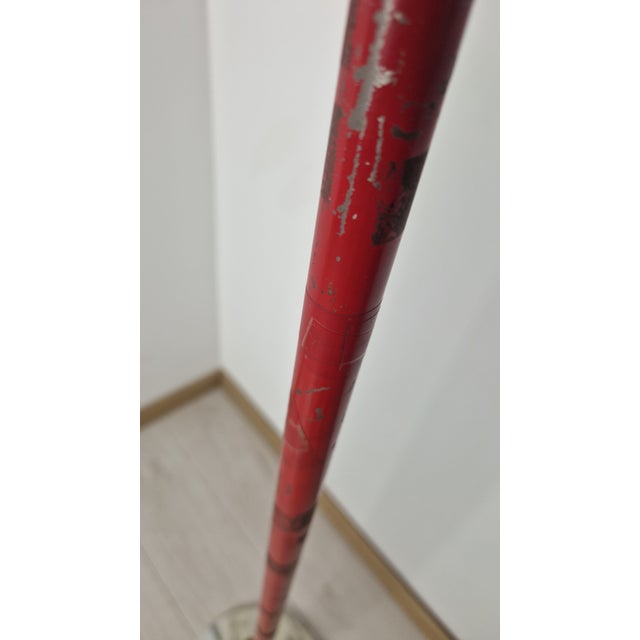 Floor Lamp for Reading with Red Marble Base and Cone with Joint, 1950s For Sale - Image 11 of 18