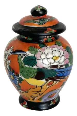 Japanese Miniature Hand Painted Porcelain Ginger Jar