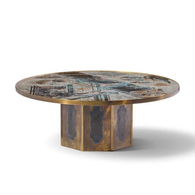 Philip and Kelvin LaVerne Mid Century Chan Bronze Coffee Table For Sale In Chicago - Image 6 of 11